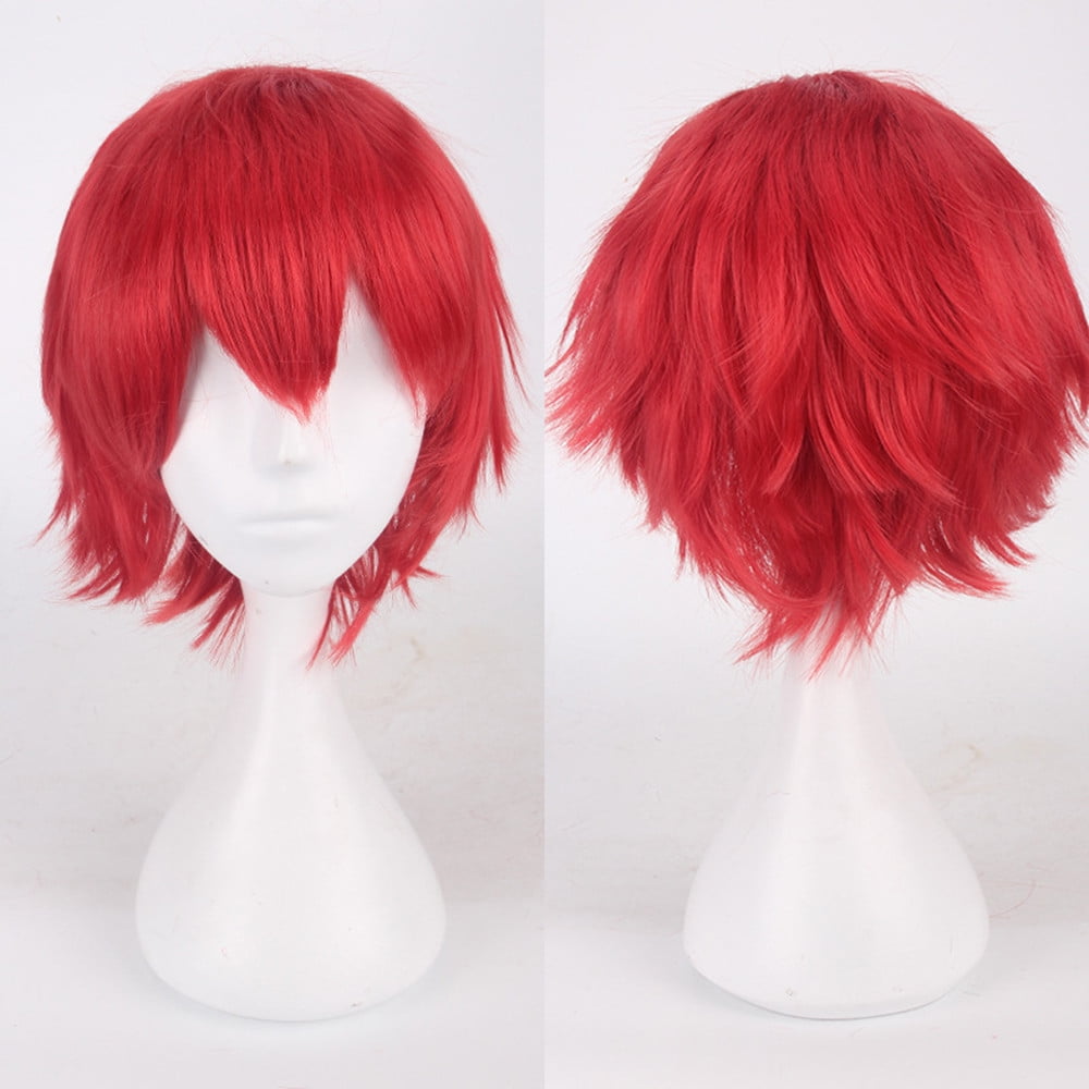 Multi Color Short Straight Hair Wig Anime Party Cosplay Full sell Wigs ...