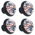 thumbnail image 2 of 4 Pcs American Flag and Animals Knobs for Kitchen Cabinet Cupboard Dresser Bookcase Drawer Pulls Handles Round Home Decor, 2 of 8