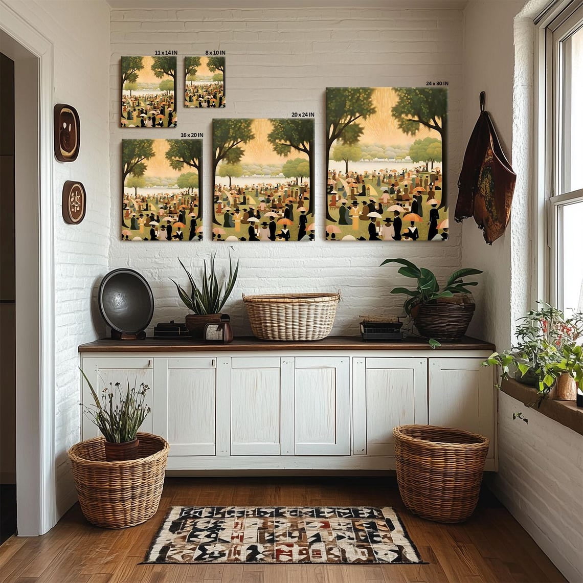 Juneteenth Celebration Canvas Art: African American Family Gathering in Sunny Park - Premium UV Ink Fade-Resistant, Ready-to-Hang - Living Room/Classroom Tribute to Black Heritage & Freedom