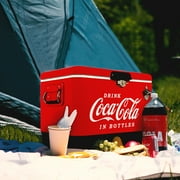 Coca-Cola 51L (54 qt) Ice Chest Beverage Cooler, 85 Can Capacity, Portable with Bottle Opener, Red and Black