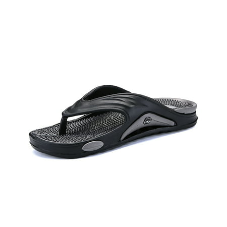Men's Summer Sandals Tide Toe-Post Sandal - Flip Flop with Concealed Orthotic Arch Support Shower (Best Dress Sandals With Arch Support)