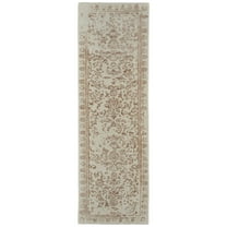 Feizy Bella Transitional Oriental, Ivory/Tan/Pink, 2'6" x 8' Runner Handmade Sheen Bohemian & Eclectic Bordered Floor Rug for Living room Bedroom
