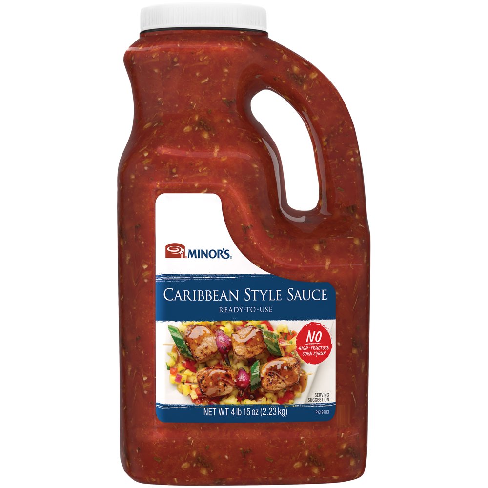 Minor's Carribean Style Sauce, Ready to Use Sweet & Spicy Sauce, 0.5