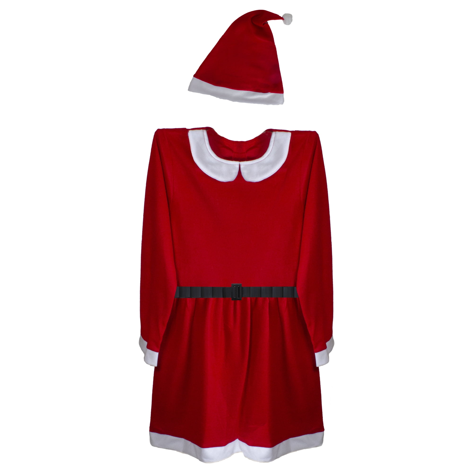 Girls Mrs Santa Claus Father Christmas Xmas School Fancy Dress Costume Outfit 