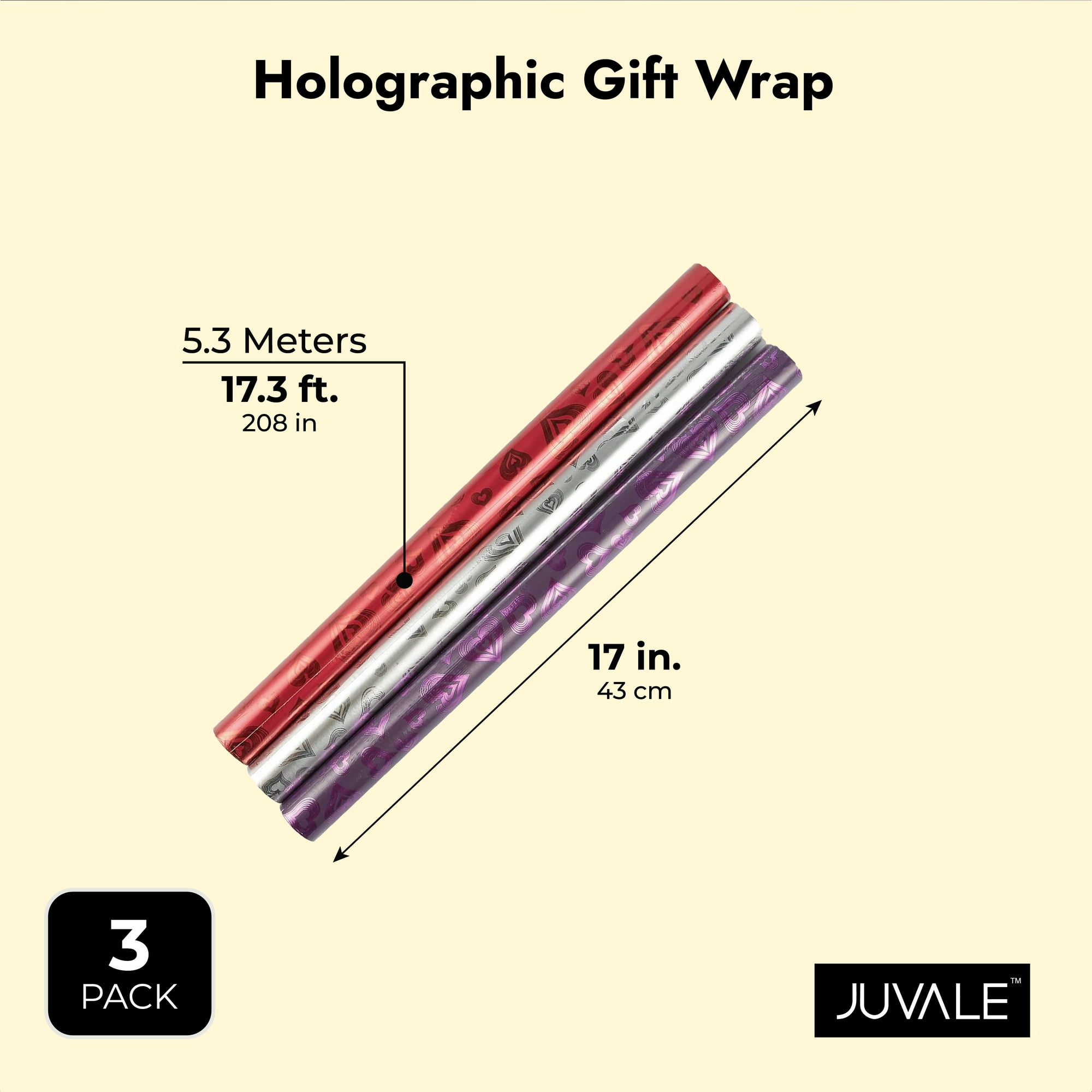 Retrify 17 Inches x 32.8 Feet Thick Wrapping Paper, Gold Holographic  Iridescent All Occasion Gift Wrap Paper for Wedding Party Bridal Shower  Birthday
