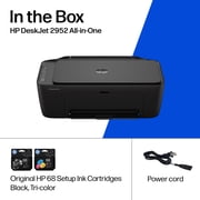 HP DeskJet 2952 Wireless All-in-One Color Inkjet Printer, 3 Months Free Instant Ink, Black