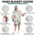 thumbnail image 5 of Green Highland Cow Flower Pattern Wearable Oversized Blanket,Wearable Blanket Hoodie for Adults,Cozy Hooded Blankets with Super Pockets,Super Warm Fuzzy Pullover for Women & Men, 5 of 6