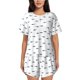 thumbnail image 1 of Fotbe Cute Shark Conjunto de Pijama Estampado para Mujer, 2 Piezas, Ropa de Dormir con Camiseta de Manga Corta y Shorts Suaves-Small, 1 of 6