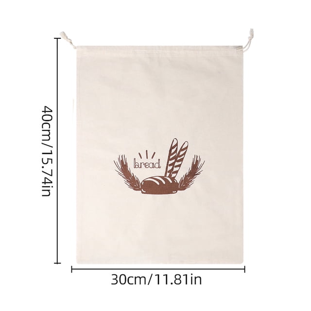 Reusable Storage Bags Linen Bag Reusable French Stick Storage Bag Drawstring Bread Bag