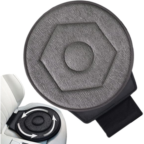 Novanest Coussin de Siège, Nova Nest Coussin de Siège Rotatif 360 pour Voiture, Coussin de Chaise de Bureau Ergonomique pour Coccyx et Sciatique, Antidérapant, s'Adapte aux Chaises de Voiture, Fauteuil Roulant et de Bureau (Gris, Losange)