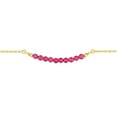 thumbnail image 3 of Miabella 3mm Created Ruby Bead Bracelet in Yellow Plated Sterling Silver, 3 of 4