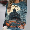 thumbnail image 6 of Meichang Halloween Sweatshirt Women Halloween Graphic Sweatshirt Crewneck Cute Pullover Sweatshirts Oversized Long Sleeve Festival Pullover, 6 of 8