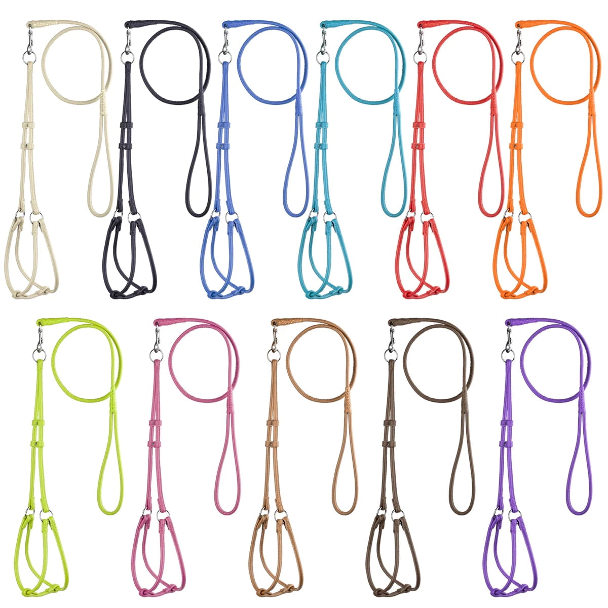 Elevate Your Pet's Style: Soft Leather Round Step-In Harness + Round Lead Combo