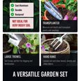 thumbnail image 4 of Juego de herramientas de jardín - Kit de jardinería resistente de aleación de aluminio - Juego de herramientas con mango ergonómico, guantes y bolsa - Regalos de jardinería ideales para hombres y, 4 of 5