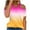 Yellow, variant on TKLPEHG Dressy Tops for Women Fashion V Neck Cold Shouler Tops Lightweight Casual Loose Short Sleeve T Shirts Summer Gradient Color Graphic Tee Going Out Tops Blouse(Blue,XXL)