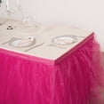 Efavormart 14ft Fuchsia FULL SIZE 4 Layer Fluffy Tulle - Tutu Table Skirt for Party Events fits ...