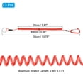 thumbnail image 2 of 6.5ft Spring Fishing Lanyard Retractable Coiled Tether with Metal Clip & Keyring, Red 3 Pack, 2 of 7