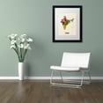 thumbnail image 3 of Trademark Fine Art 'India Watercolor Map' Canvas Art by Michael Tompsett, White Matte, Black Frame, 3 of 4