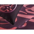 thumbnail image 4 of Ambesonne Live Laugh Love Quilted Bedspread Set 3 Pcs, Bokeh Hearts, King Size, Salmon Dark Purple Red, 4 of 5