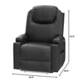 thumbnail image 2 of QJTC Power Massage Recliner Chair with LED Ambient Lighting, PU Leather Lazy Sofa, Electric Home Theater Seating, Massage & Heat Sofa with Cup Holders for Living Room, (Set of 2, Black), 2 of 8