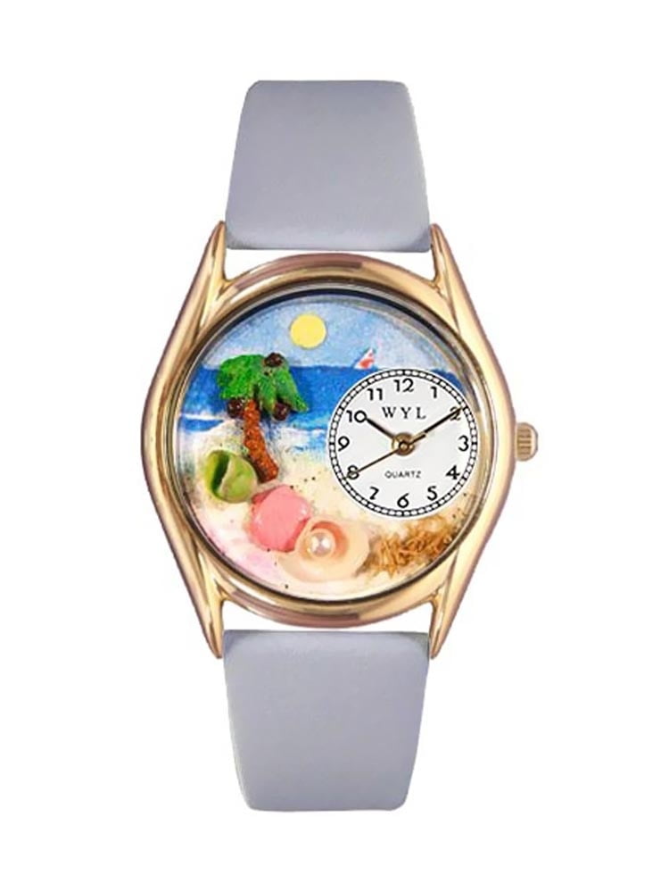 Whimsical Watches Women's C1210010 Classic Gold Palm Tree Baby Blue