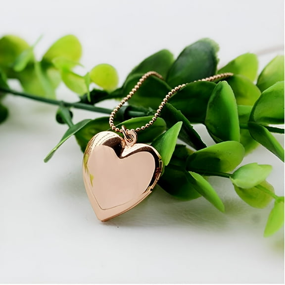 DESIGNICE Chain Jewelry Pendant Heart Shaped Photo Picture Locket Necklace