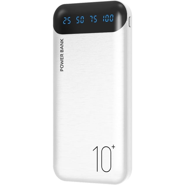 Power Bank YOBON 10000mAh Delgado con USB C y Doble Salida Blanco