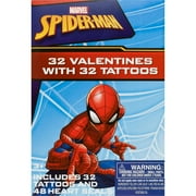 Spider Man 32 Valentines Cards with Tattoos