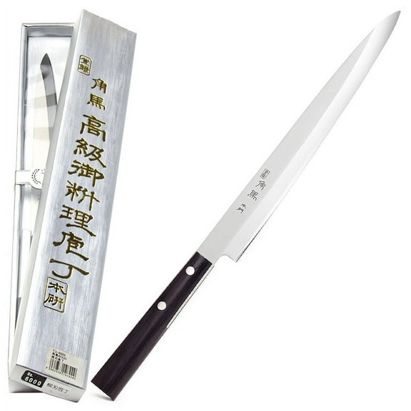 Shimomura Industrial Tsunouma Yanagi Sashimi Knife Stainless Steel with Wood Handle 13.6 inch (Blade: 8.5 inch) Made in Japan
