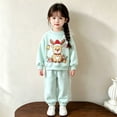 thumbnail image 6 of Enjoytime Christmas Girls Outfits Print Long Sleeve Crewneck Sweatshirt with Pants 2 Piece Set Cute Holiday Kids Toddler Clothes, 6 of 7