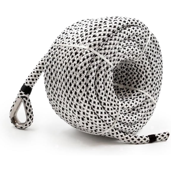 Boat Anchor Rope- Double Braided Nylon Rope  with Pre-Spliced Eye & 316 Stainless Steel Thimble