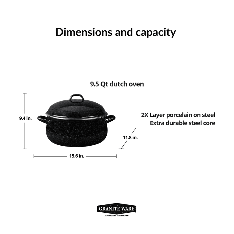 NWsystems 5.1 QT Cast Iron Dutch Oven, Non-stick and Enamel Interior,  Multi-purpose Cooking & Baking, Suitable to All Kinds of Cooktops,  Dishwasher