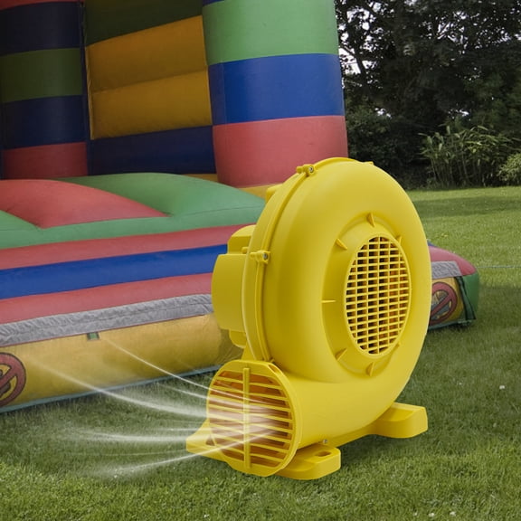 750W Yellow Floor-mounted Air Blower Commercial Inflatable Bounce Electric Blower 14*8.19*13.38