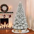 thumbnail image 4 of Gran árbol de Navidad de PVC blanco con nieve encriptado de lujo con soporte para el hogar, centro comercial al aire libre, sala de estar, fiesta, decoración navideña, 4 of 5