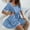 Blue, variant on Womens Printed Casual Dresses Mid Length Sleeve V Neck Holiday Dresses For Women Maternity Midi Dress Woman Maxi Dresses Casual Causal Dresses for Women Women Dresses with Pockets Summer Casual Long