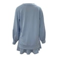 thumbnail image 6 of Arlun Women's Casual Spring Outfit Long Sleeve Crewneck Pullover Sweatshirts Short Skirts with Underwear Shorts Loose Comfy Pure Textured 2 Piece Sweatsuits for Daily Wear Blue M, 6 of 6
