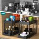 thumbnail image 5 of Juego de 2 Organizadores Deslizantes de 2 Niveles para Debajo del Fregadero con Cajones Extraíbles para Baño y Cocina en Color Negro, 5 of 6