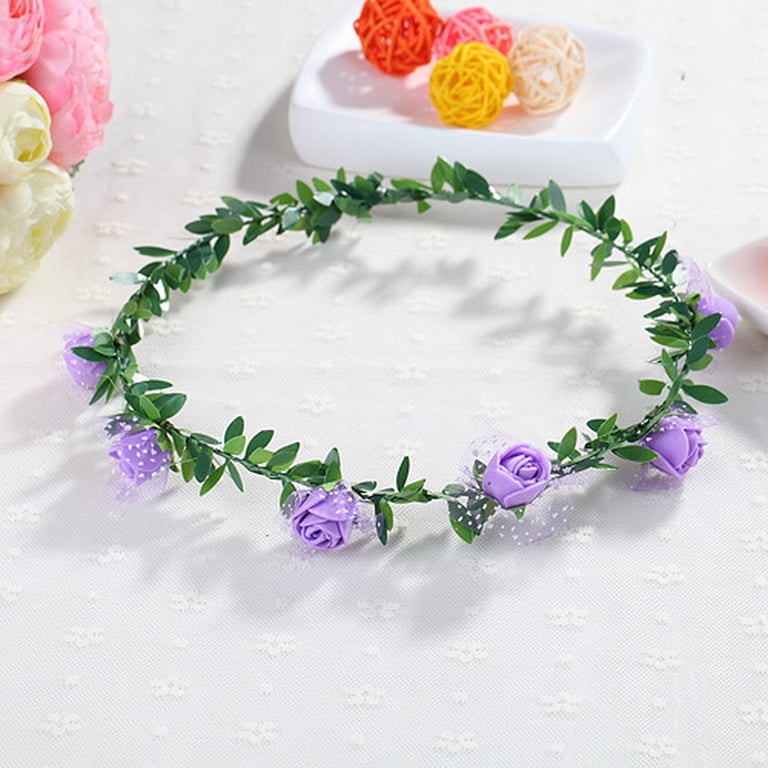 TNOBHG Flower Crown Set 4pcs Rose Flower Crown Bride Floral  display picture 3