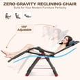 thumbnail image 3 of NAIZEA Zero-Gravity Reclining Outdoor Lounge Chair with Headrest and Cup Holder, Set of 2, Blue, 3 of 9