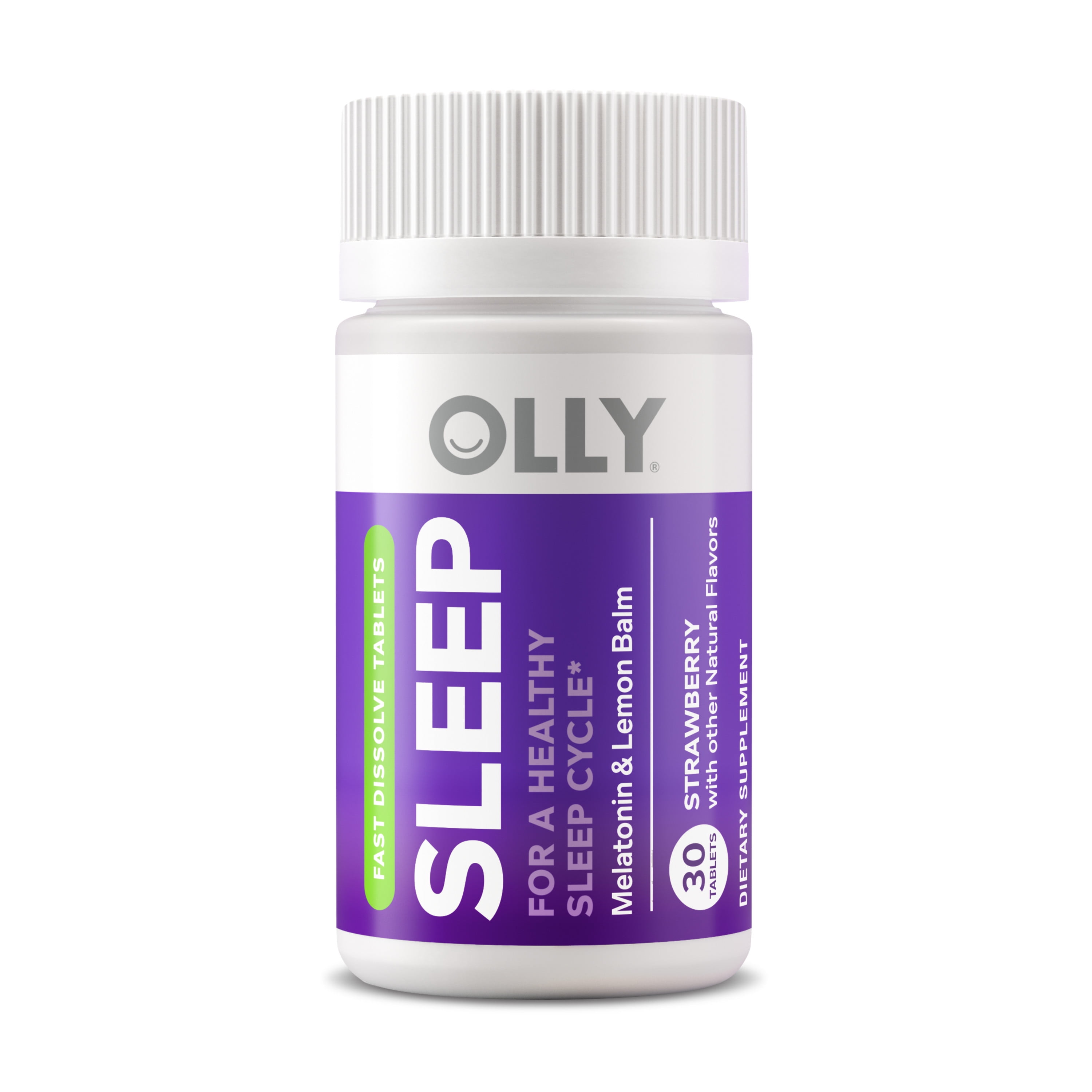 OLLY Sleep Fast Dissolves Supplement, 5mg Melatonin, Lemon Balm, Vegan