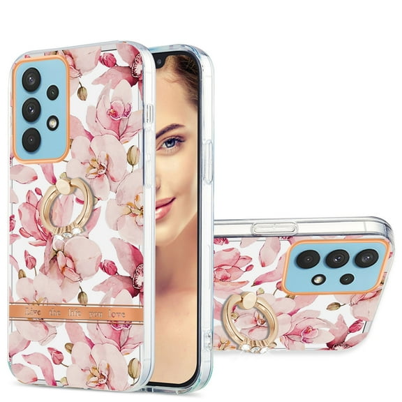 For Samsung Galaxy A32 4G Ring IMD Flowers TPU Phone Case