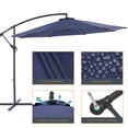 thumbnail image 4 of ACEGOSES 10ft Outdoor Offset Patio Hanging Umbrella with Steel Ribs for Deck, Balcony and Garden,Navy Blue, 4 of 8