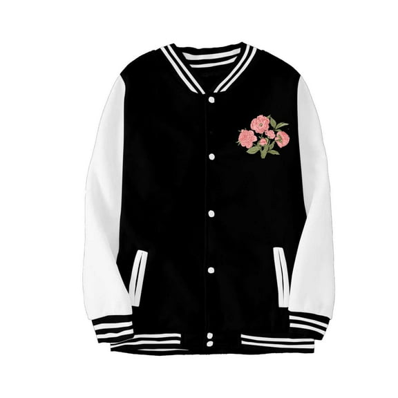 oqasdz Girls Coats and Jackets Children Leisure Printed Baseball Sporty Active Open Front Soft Comfortable Cardigan Outwear Size 2 Y-3 Y