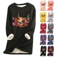 thumbnail image 4 of Winter clothing for women Winter O Neck Top Thermal Women Underwear Thick Sweatshirt Blouse Women Patchwork Christmas Crew Neck Top, 4 of 5
