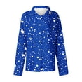 thumbnail image 5 of Royisotas Fall and Winter Women Tops Lapel Long Sleeve Casual Button Down Shirts for Women Collared Blue Graphic Button up Shirts, 5 of 5