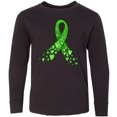 thumbnail image 3 of Inktastic Mental Health Awareness Ribbon with Green Hearts Long Sleeve Youth T-Shirt, 3 of 5