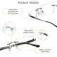 thumbnail image 2 of LifeArt Blue Light Blocking Glasses,Computer Reading Glasses,Alloy Rimless Frame,Stylish for Men&Women(Coffee,+1.00 Magnification), 2 of 5
