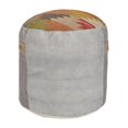 thumbnail image 6 of DecMode Chevron Multi Colored Canvas Bike Pouf with Leather Accents, 6 of 8