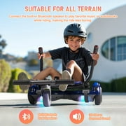 SISIGAD Hoverboard Go Kart with Bluetooth and Lights, 6.5 Hover Board with Seat, 300W Powerful Motor, 6-10mph Max Speed Electric Scooter