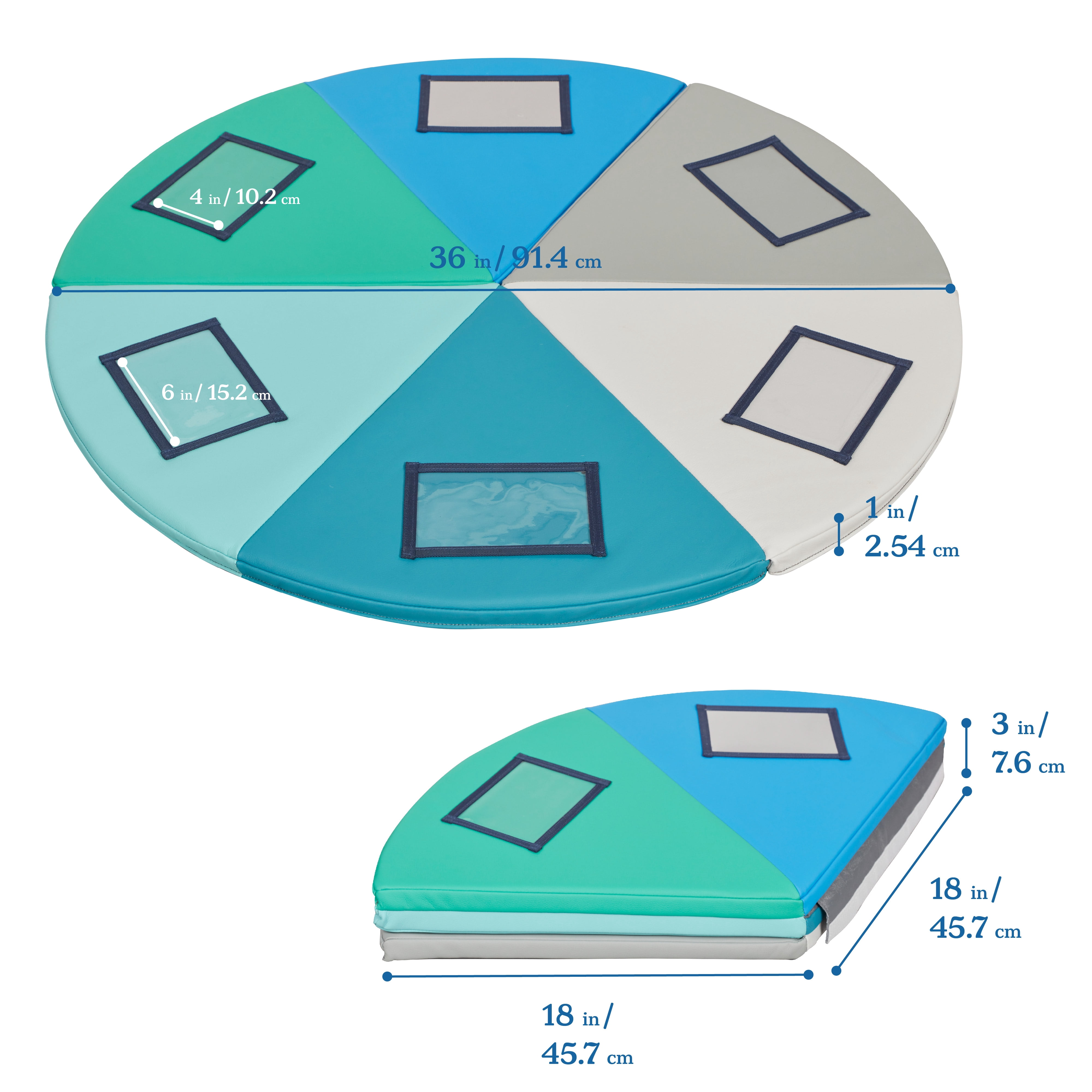 ECR4Kids SoftZone Picture Me Folding Activity Play Mat, Daycare Essentials, Contemporary